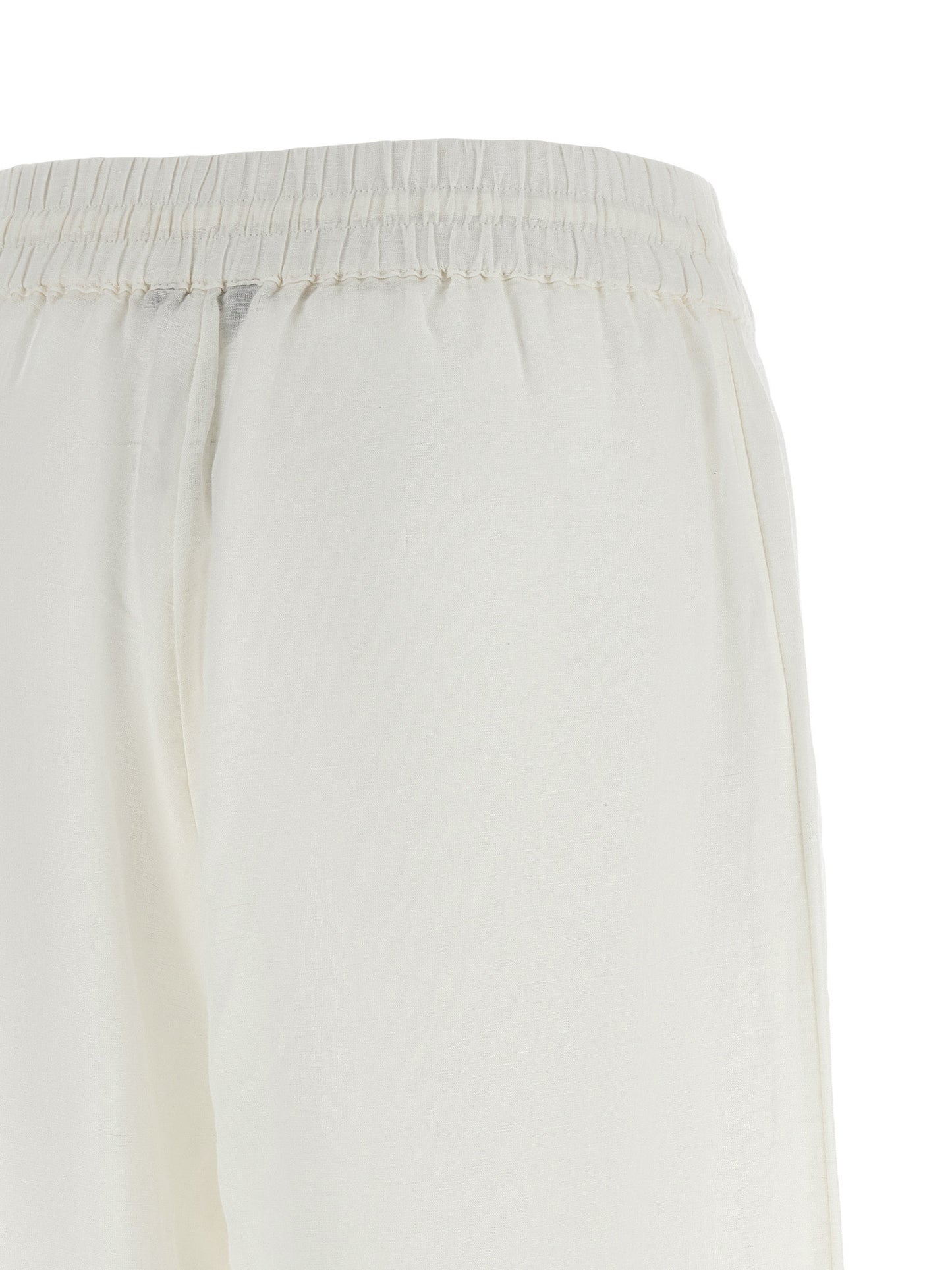 White Linen Casual Pants