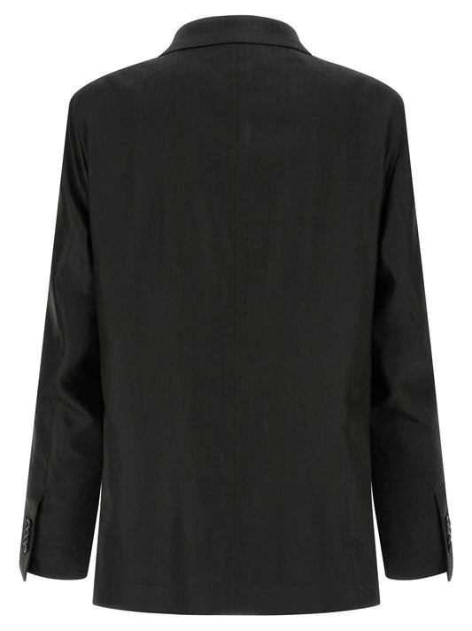 Black Linen Two-Piece Suit