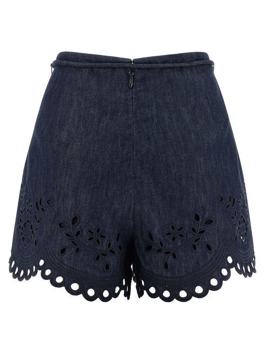 Blue Cotton Bermuda Shorts