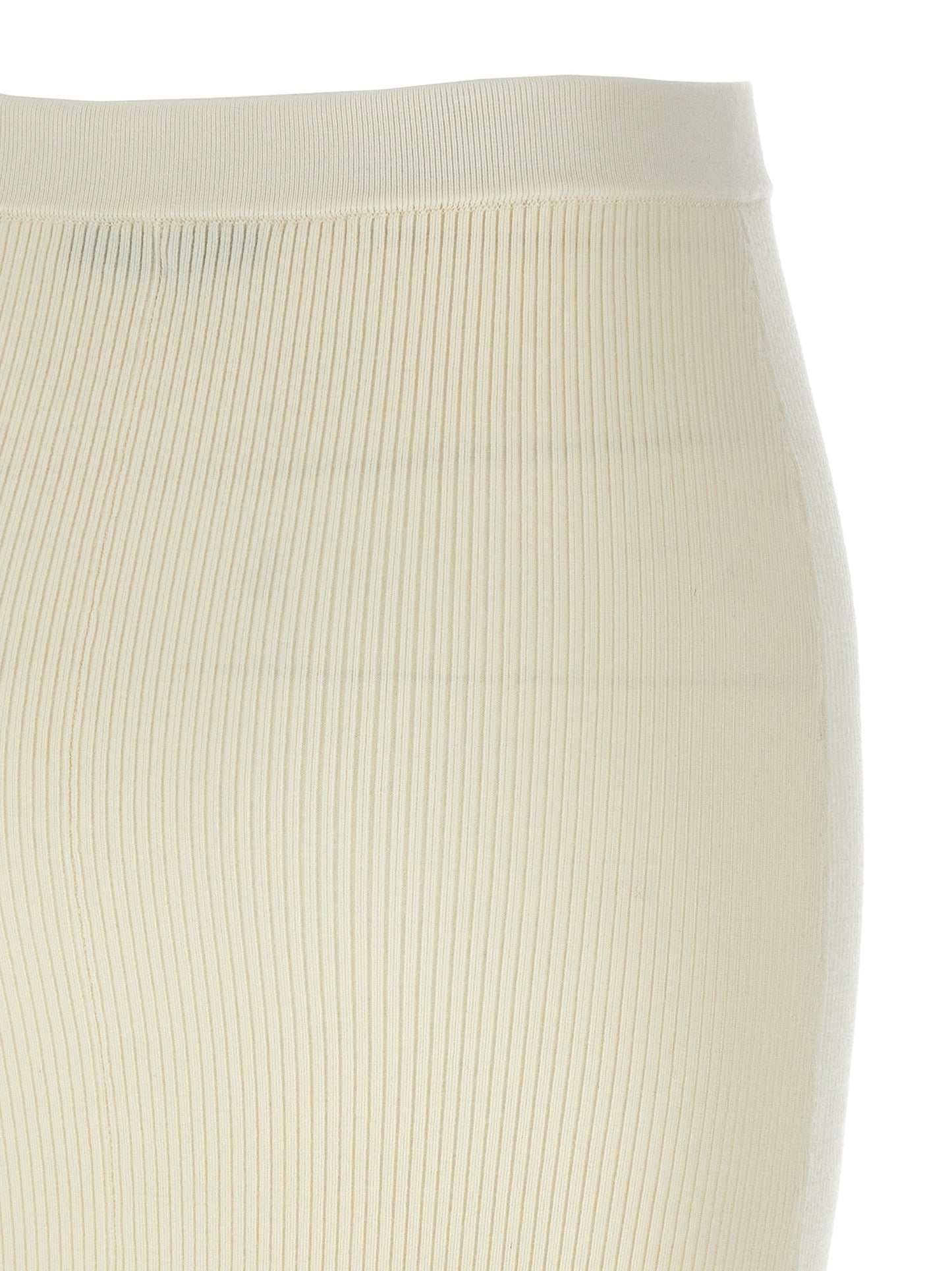 White Wool Midi Skirt