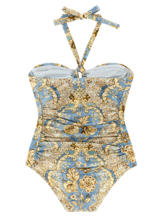 Blue Polyamide One-Piece Swimsuit