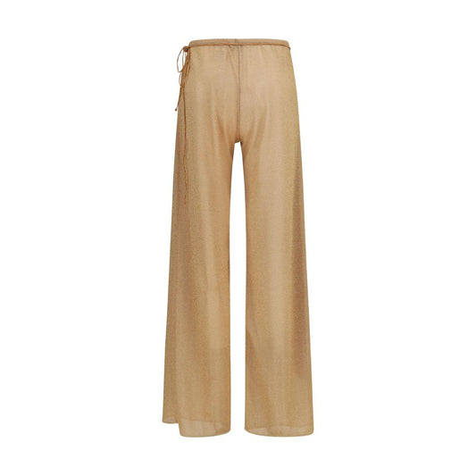 Gold Polyamide Casual Pants