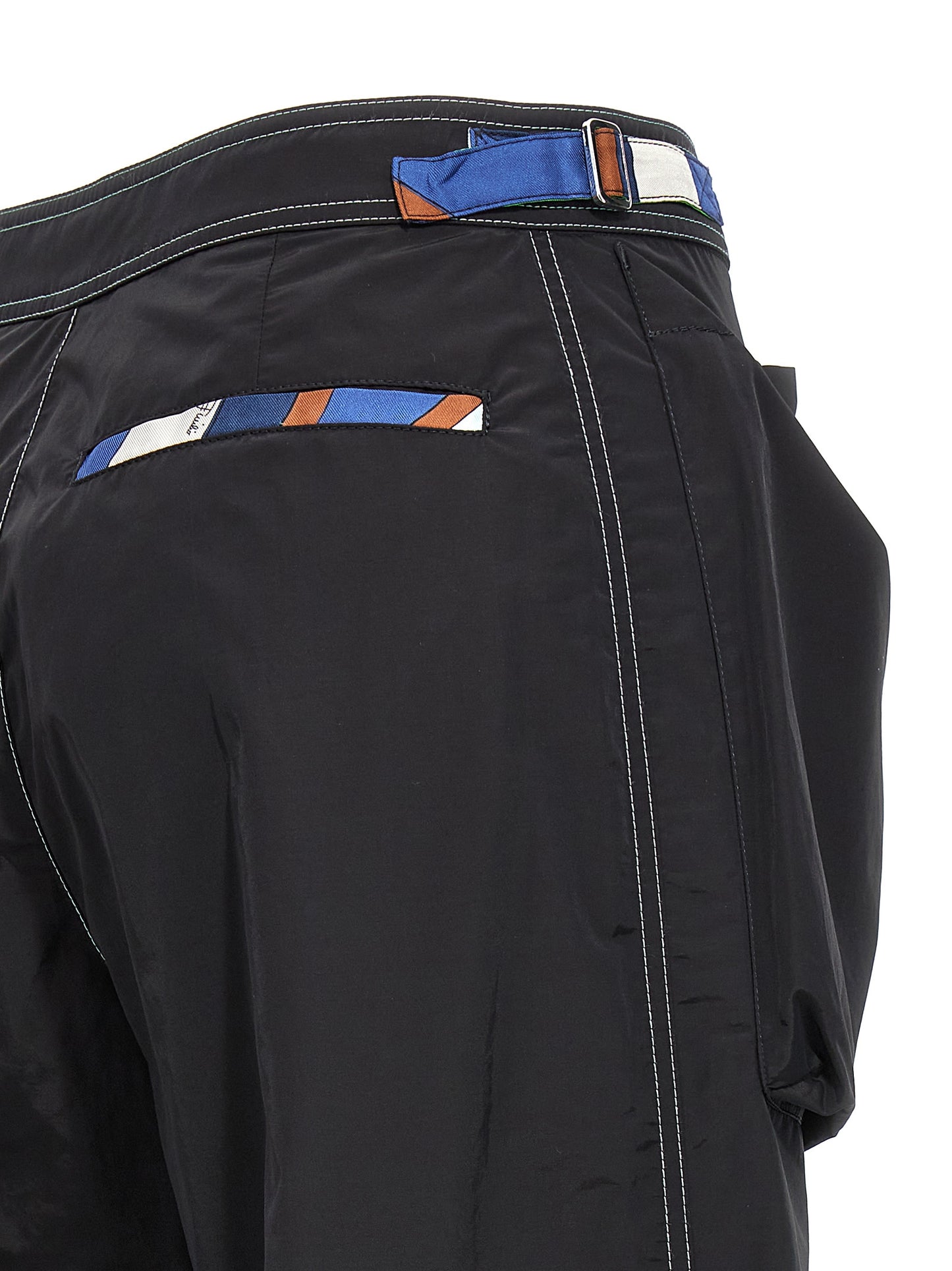 Black Polyamide Casual Pants