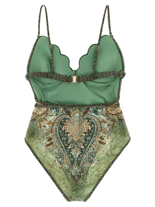 Bicolor Polyamide One-Piece Swimsuit