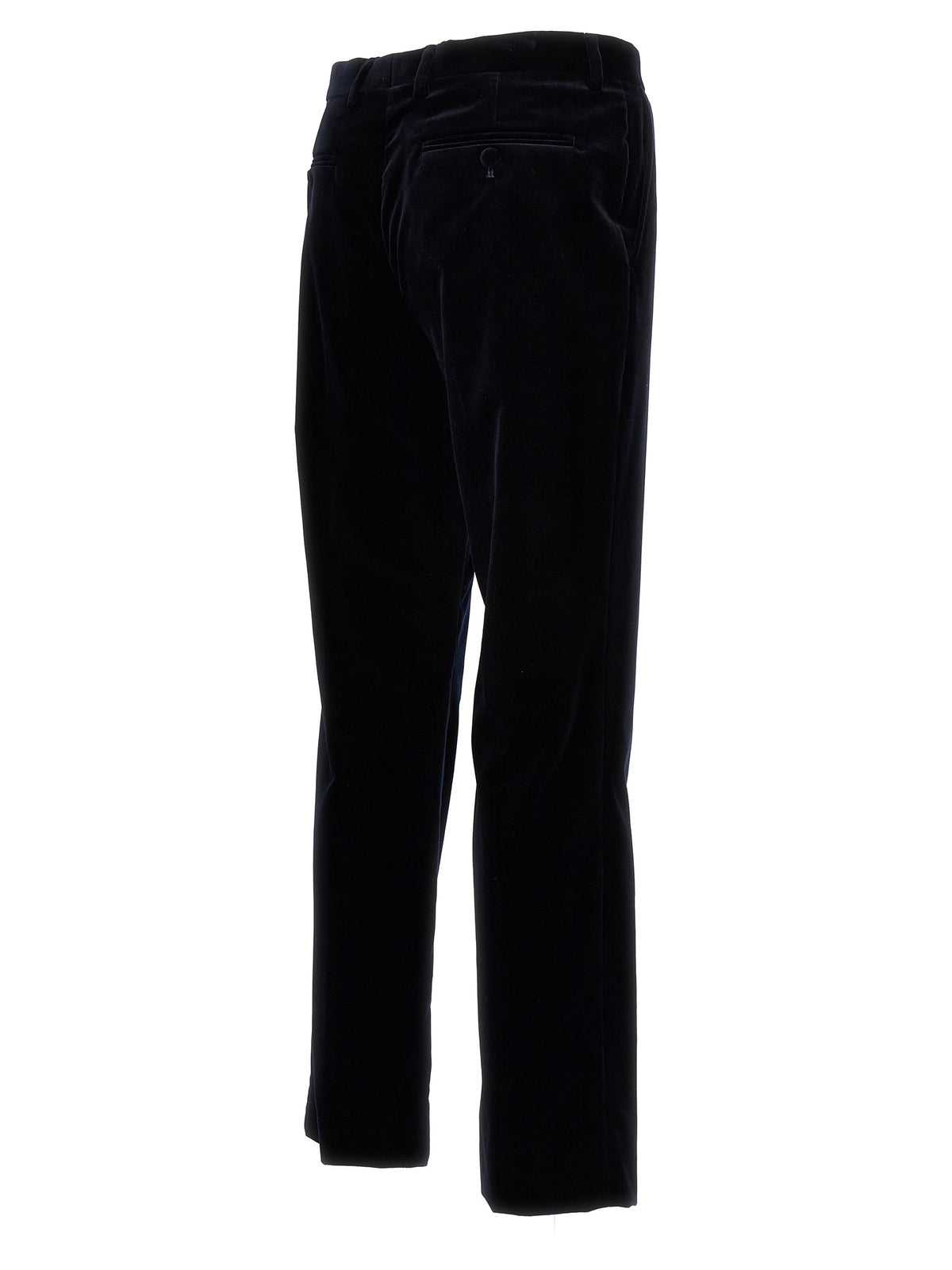 Blue Cotton Casual Pants