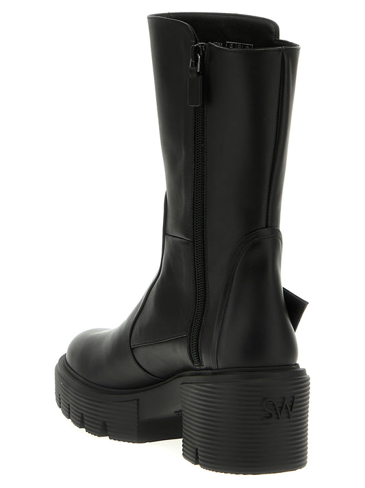 Black Calfskin Ankle Boots
