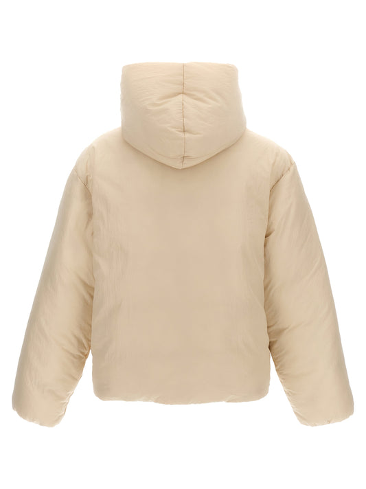White Polyamide Full-Length Jacket