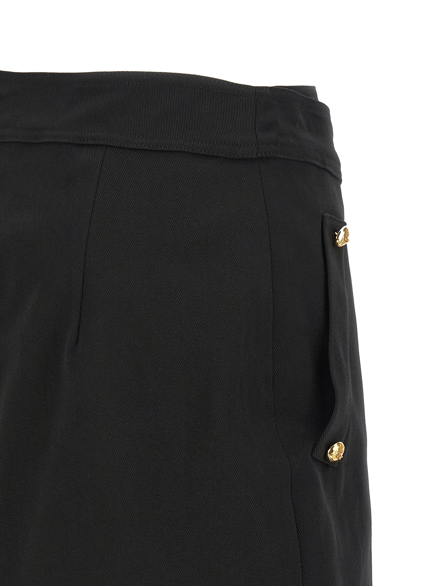 Black Cotton Long Skirt