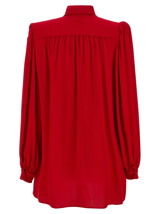 Red Silk Blouse