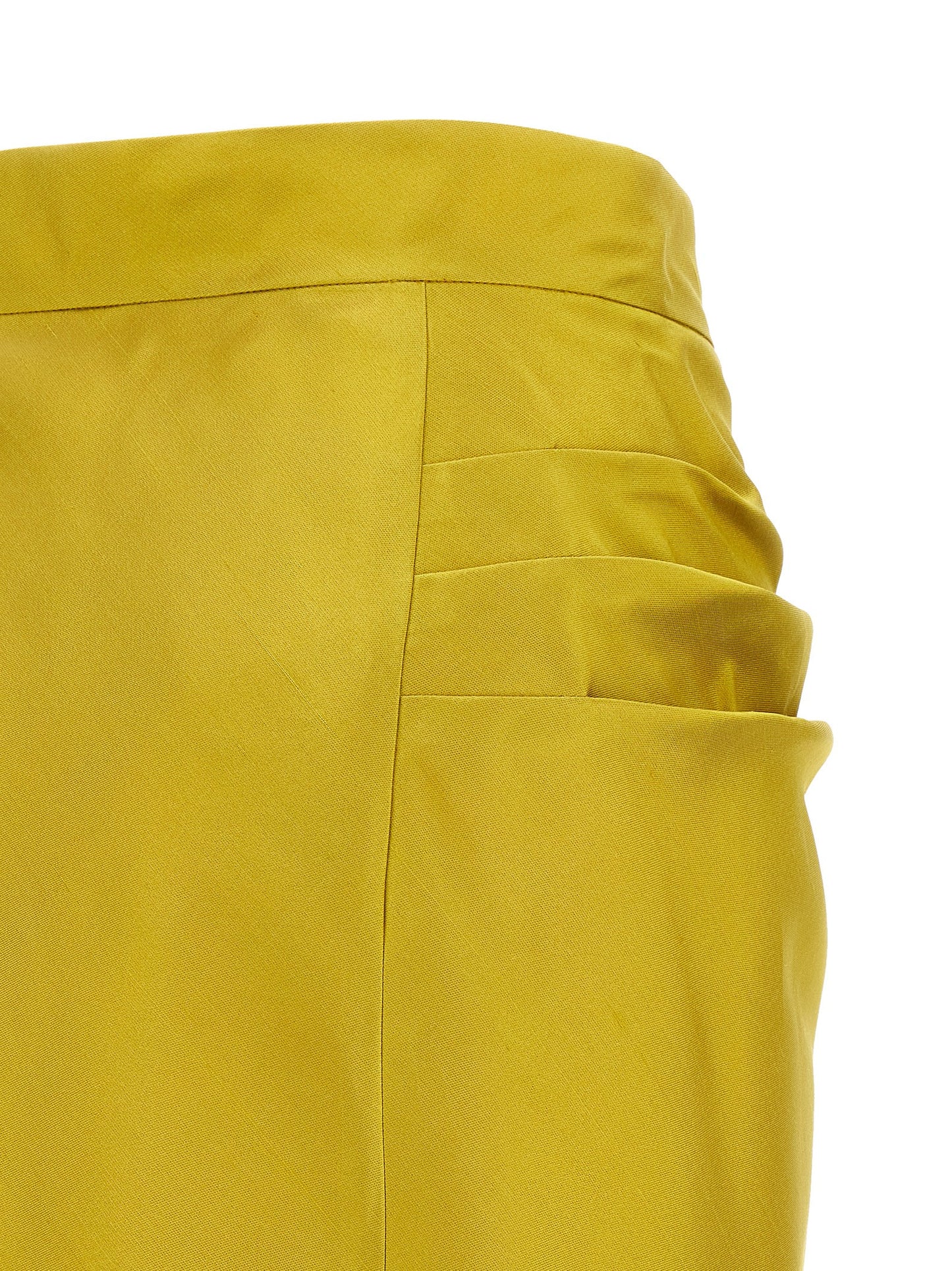 Bicolor Silk Midi Skirt
