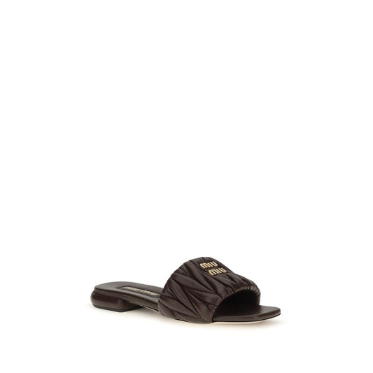 Brown Calf Leather Bos Taurus Flat Sandals