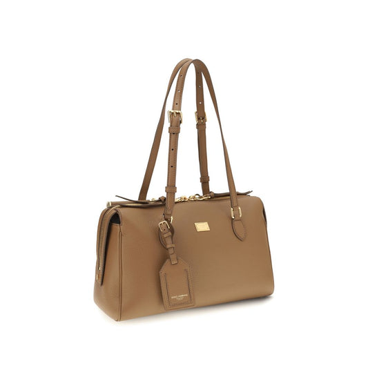 Beige Calf Leather Bos Taurus Handbag