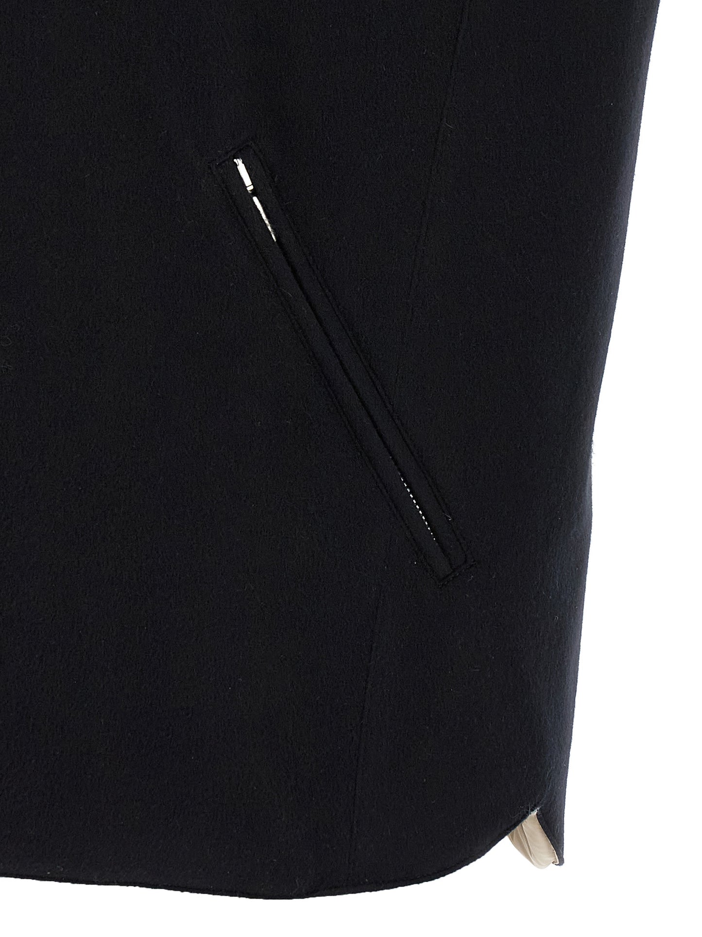 Black Wool Sleeveless Jacket