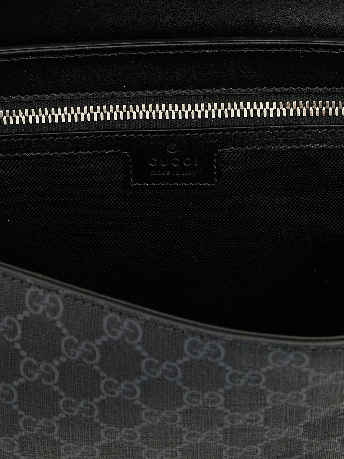 Black Polyethylene Crossbody Bag