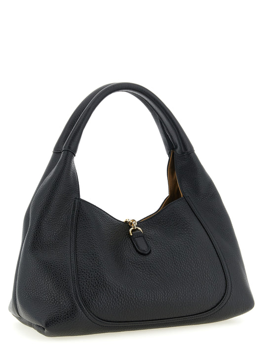 Black Calfskin Shoulder Bag