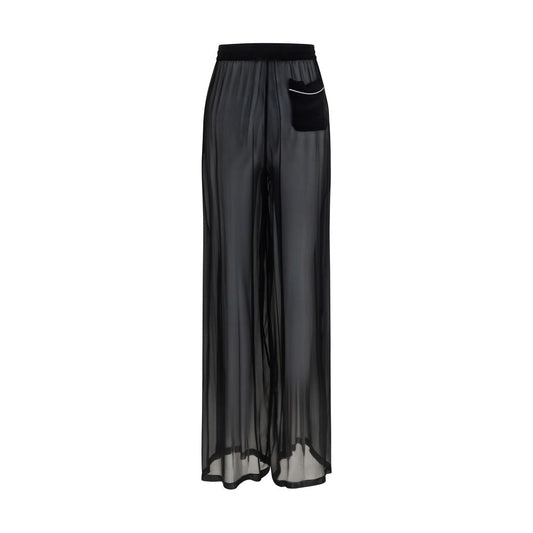 Black Silk Casual Pants