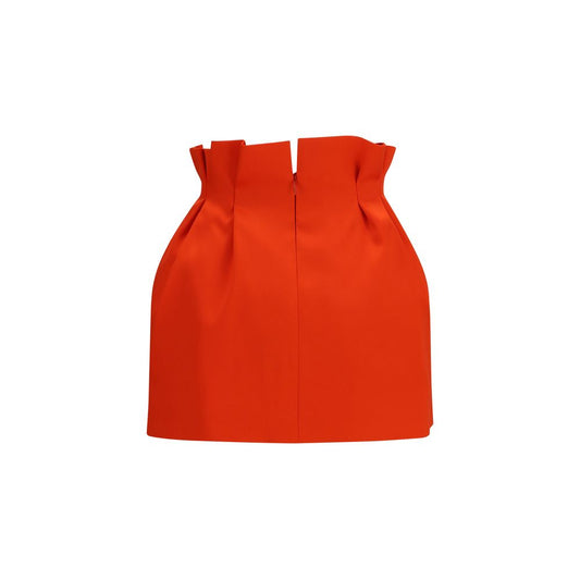 Red Silk Mini Skirt