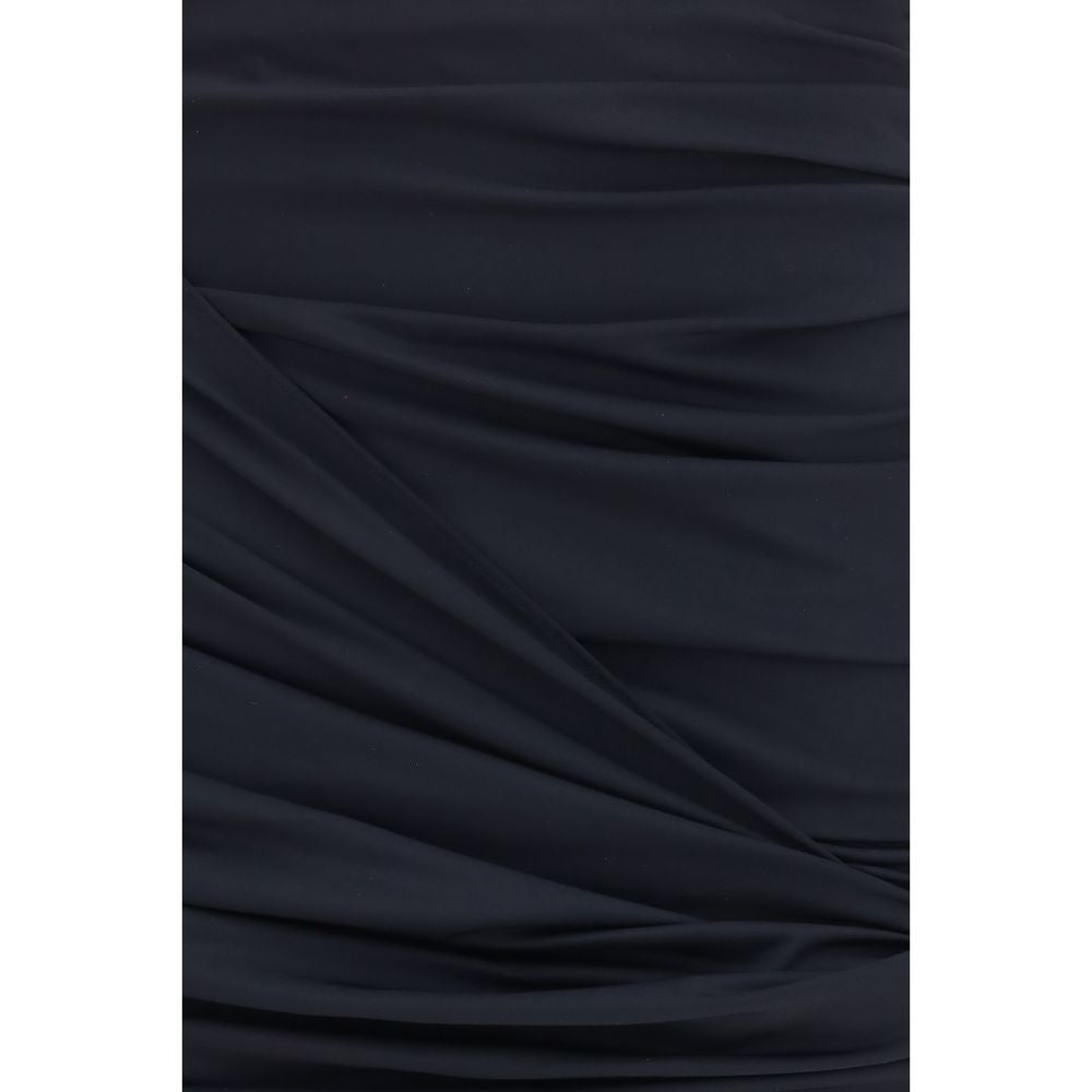Black Polyamide Mini Skirt