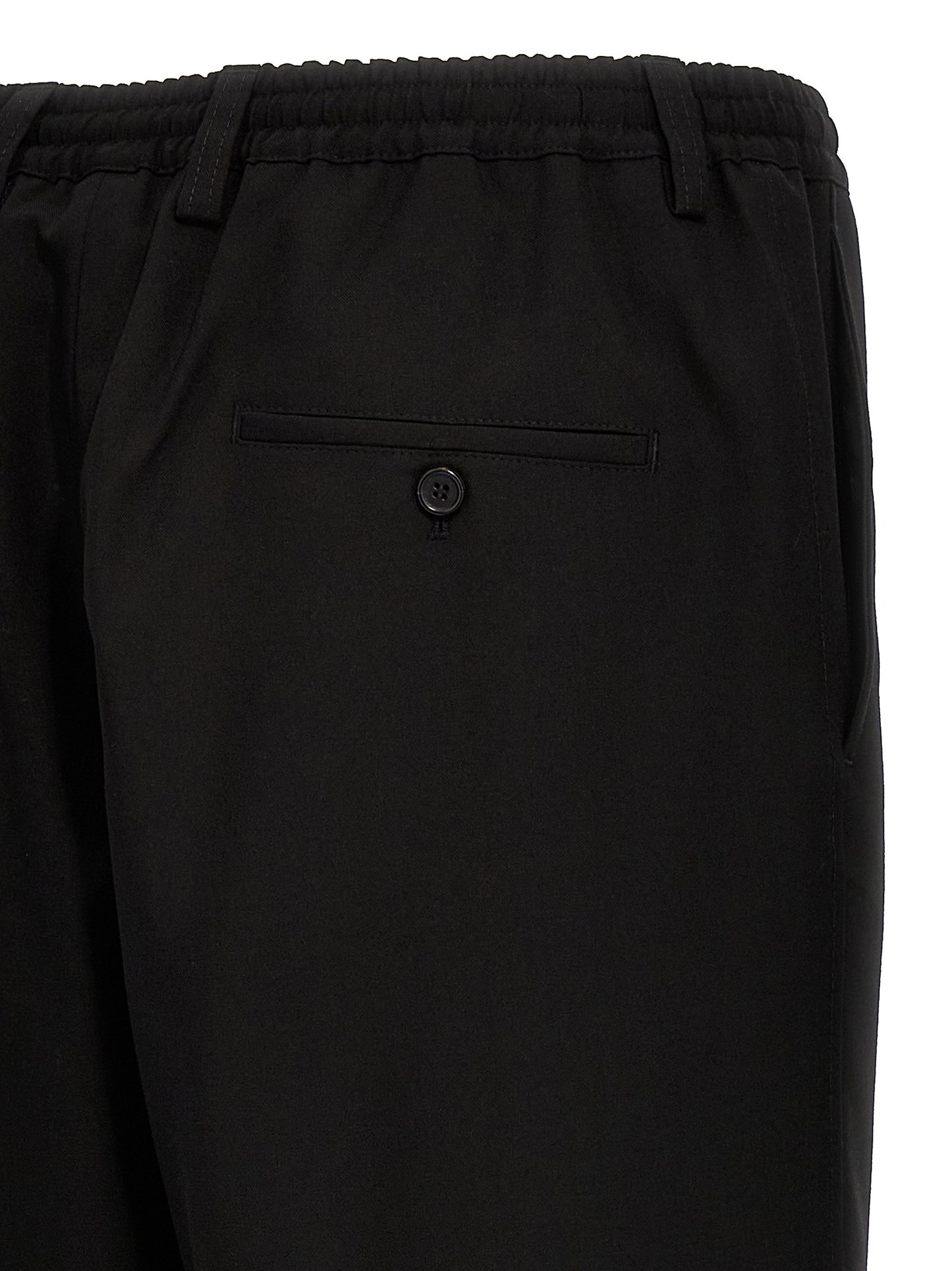 Black Virgin Wool Cropped Pants