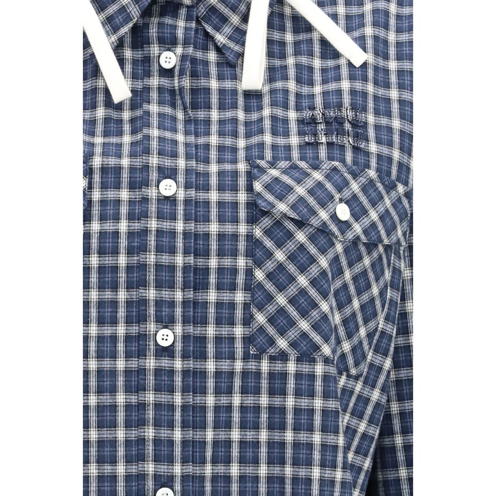 Blue Cotton Pattern Shirt