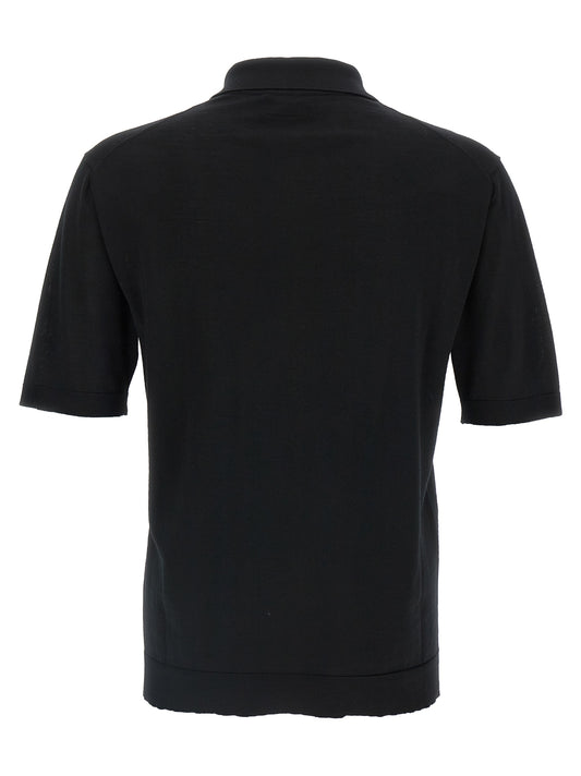 Black Wool Polo Shirt