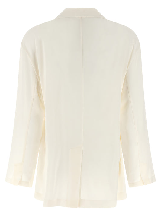 Beige Silk Blazer
