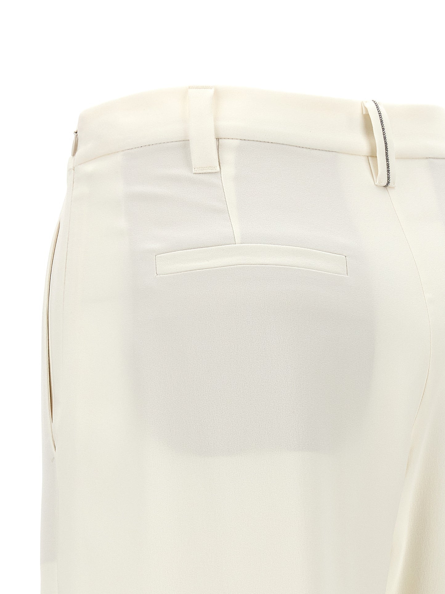 White Silk Casual Pants