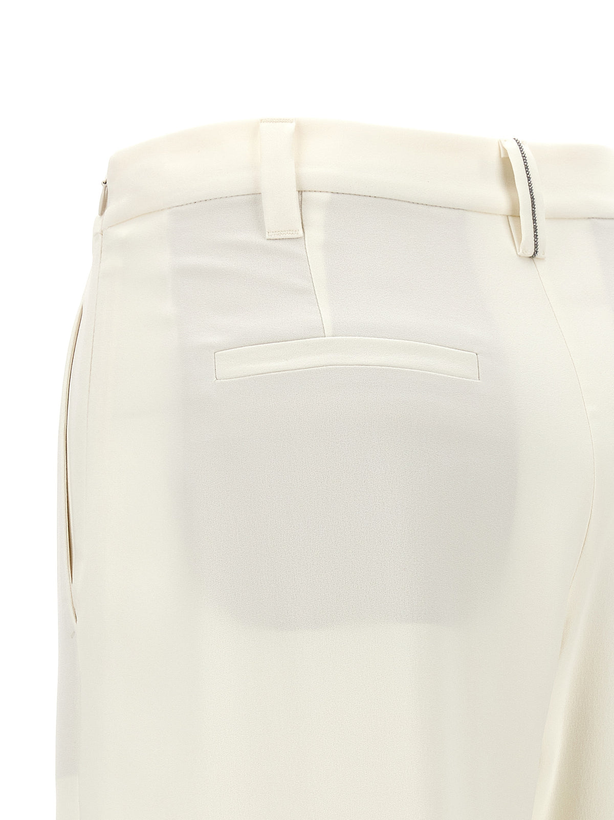 White Silk Casual Pants