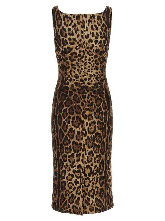 Brown Silk Midi Dress