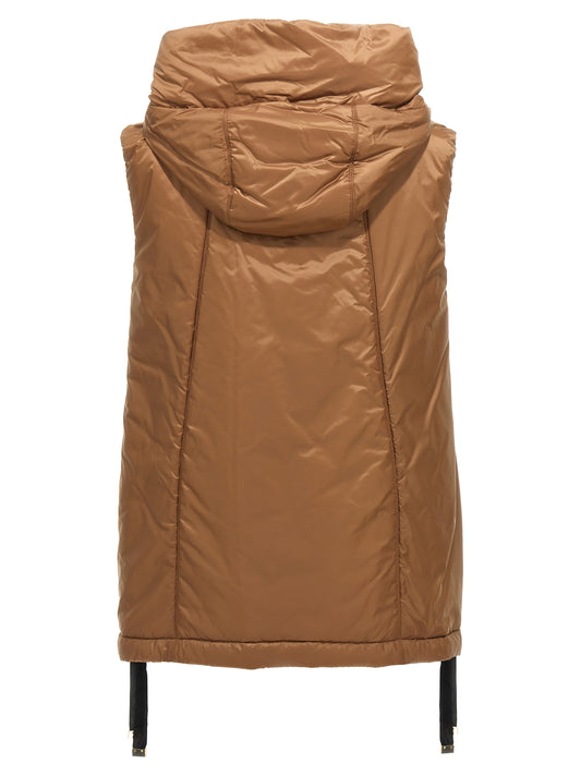 Brown Polyester Sleeveless Jacket