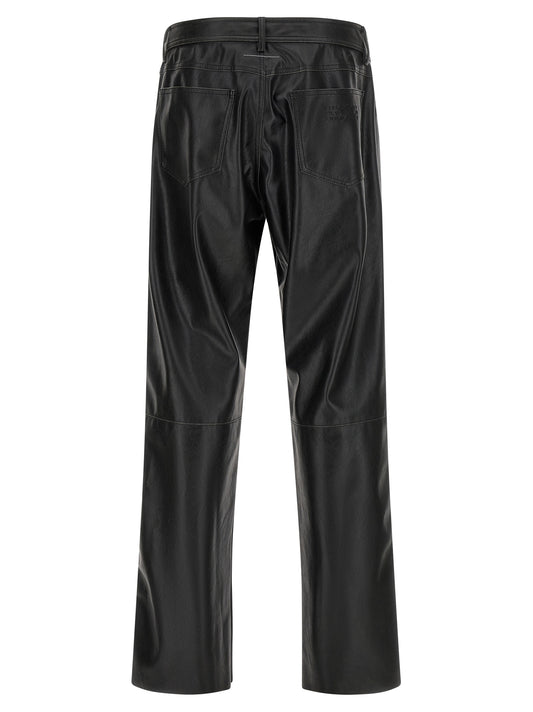 Black Polyester Casual Pants