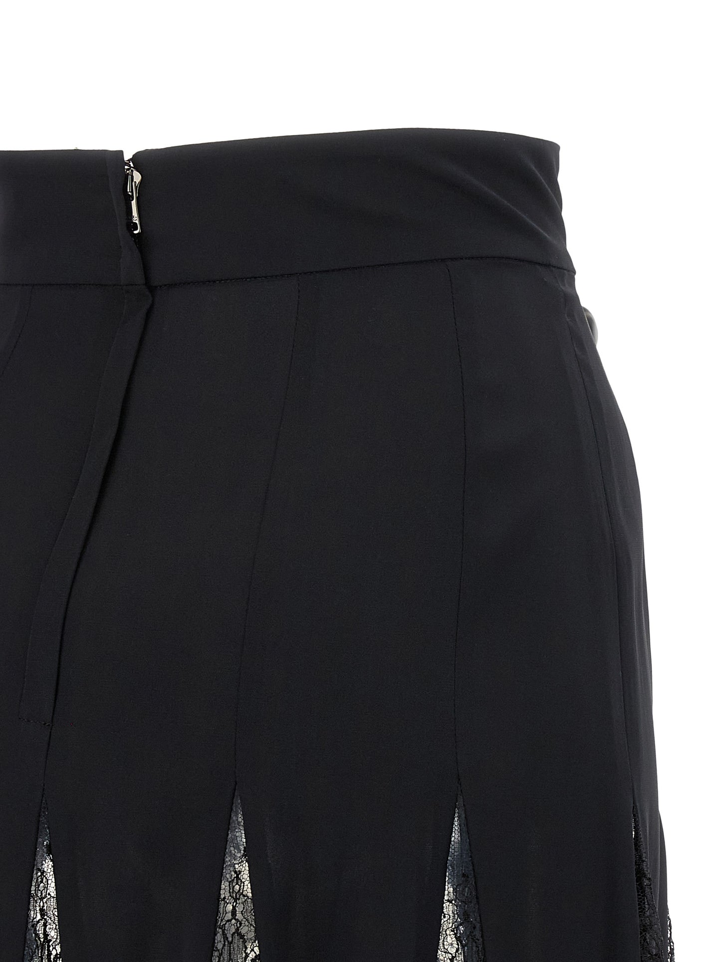 Black Silk Midi Skirt