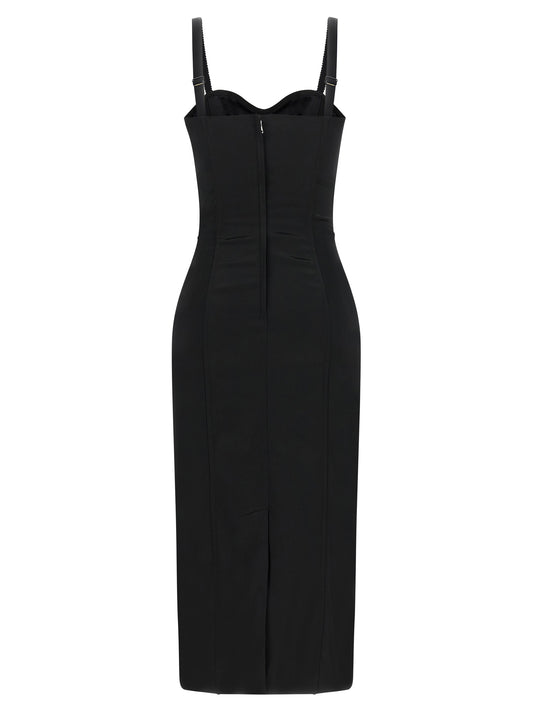 Black Acetate Midi Dress