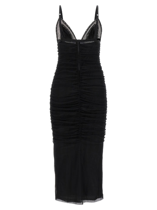Black Polyamide Midi Dress