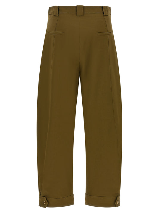 Bicolor Cotton Cropped Pants