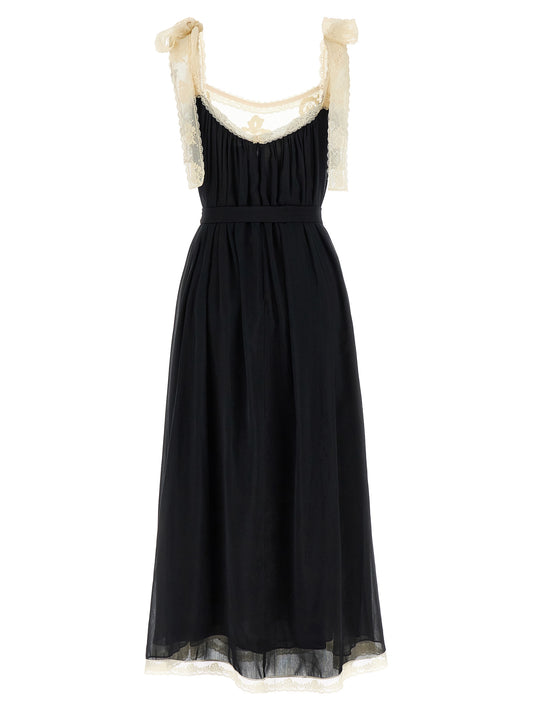 Bicolor Cotton Long Dress