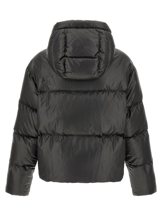 Black Polyester Full-Length Jacket