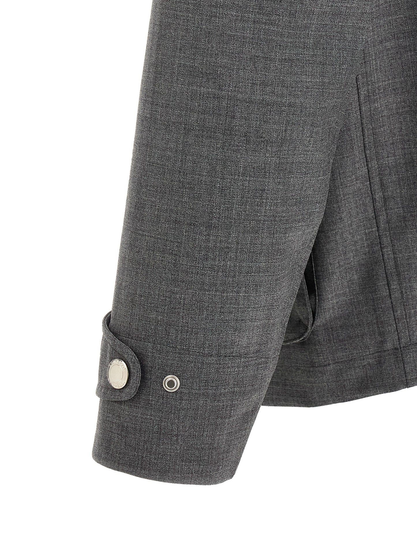 Gray Virgin Wool Full-Length Jacket