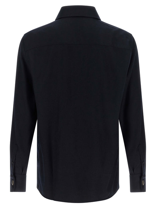 Blue Virgin Wool Blouse