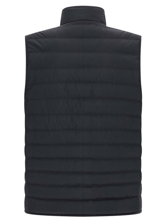 Blue Polyester Sleeveless Jacket