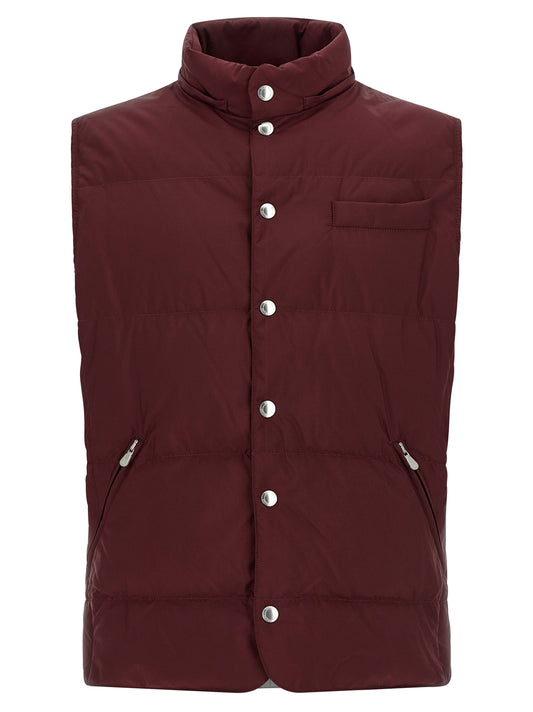 Bordeaux Polyester Sleeveless Jacket