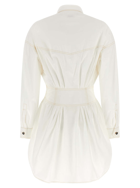 White Cotton Short Dress