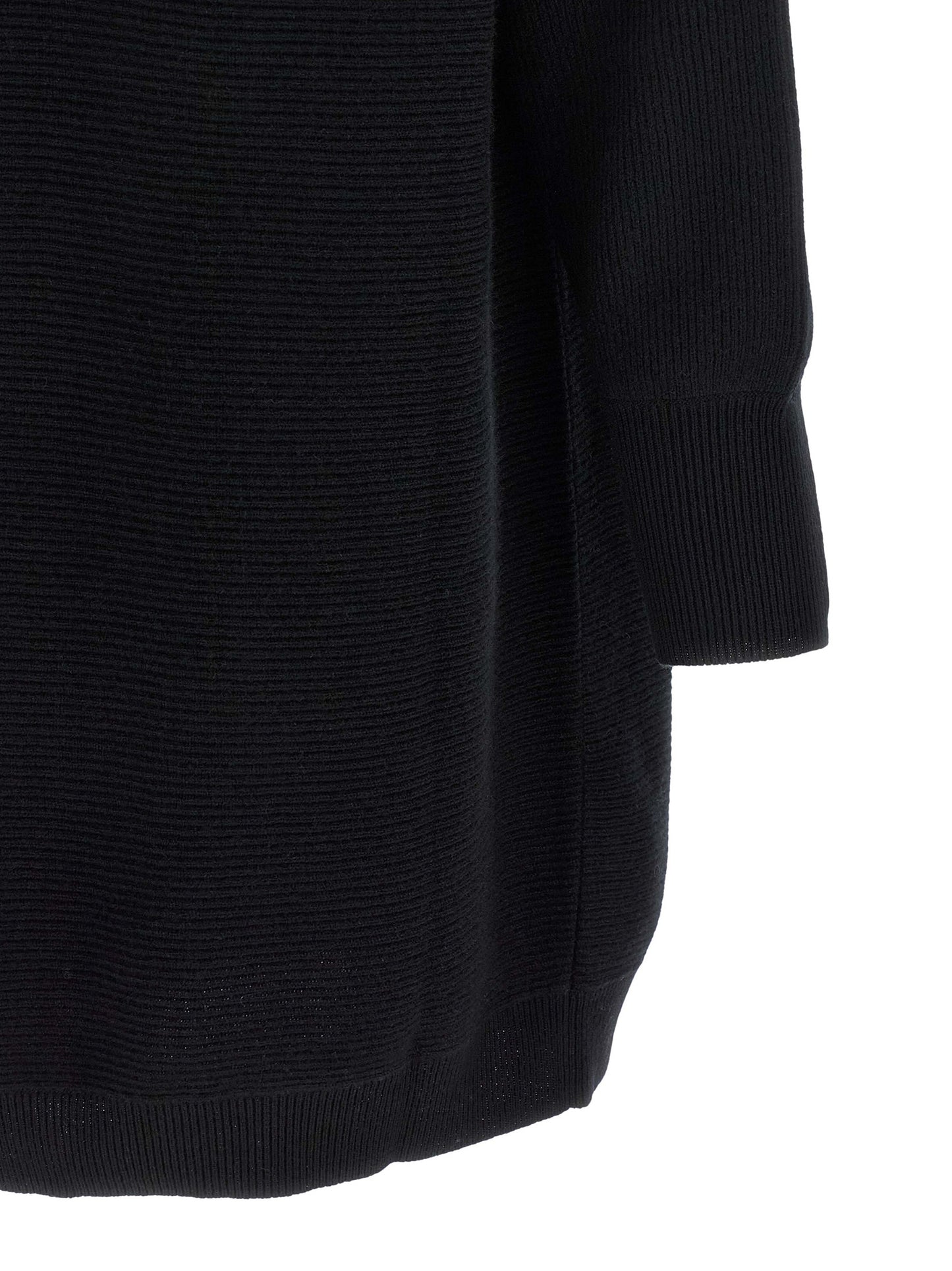 Black Virgin Wool Short Dress