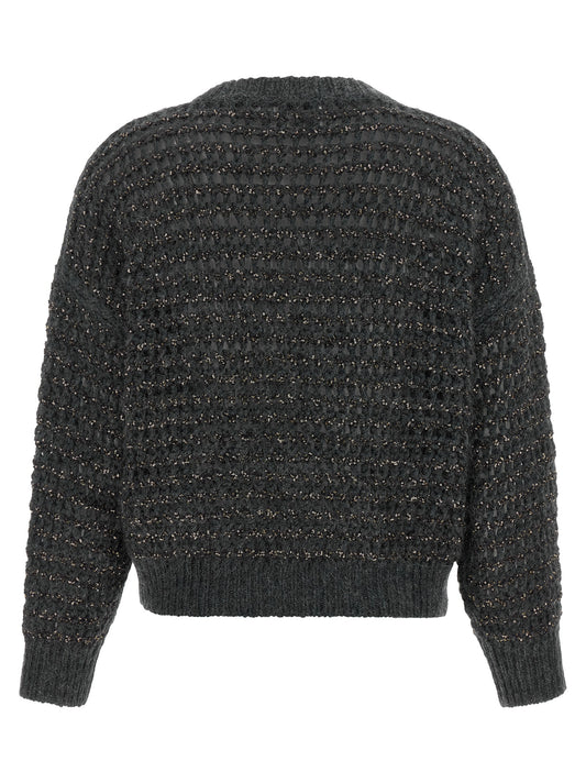 Gray Elastane Cardigan