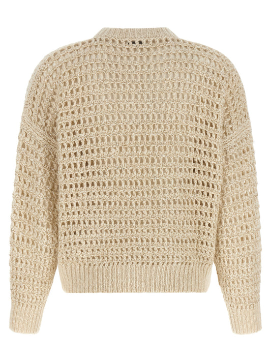 Beige Elastane Cardigan