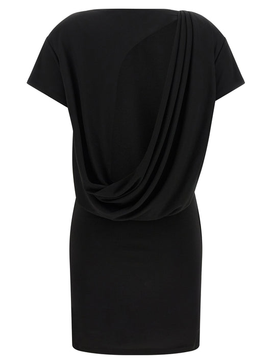 Black Viscose Short Dress