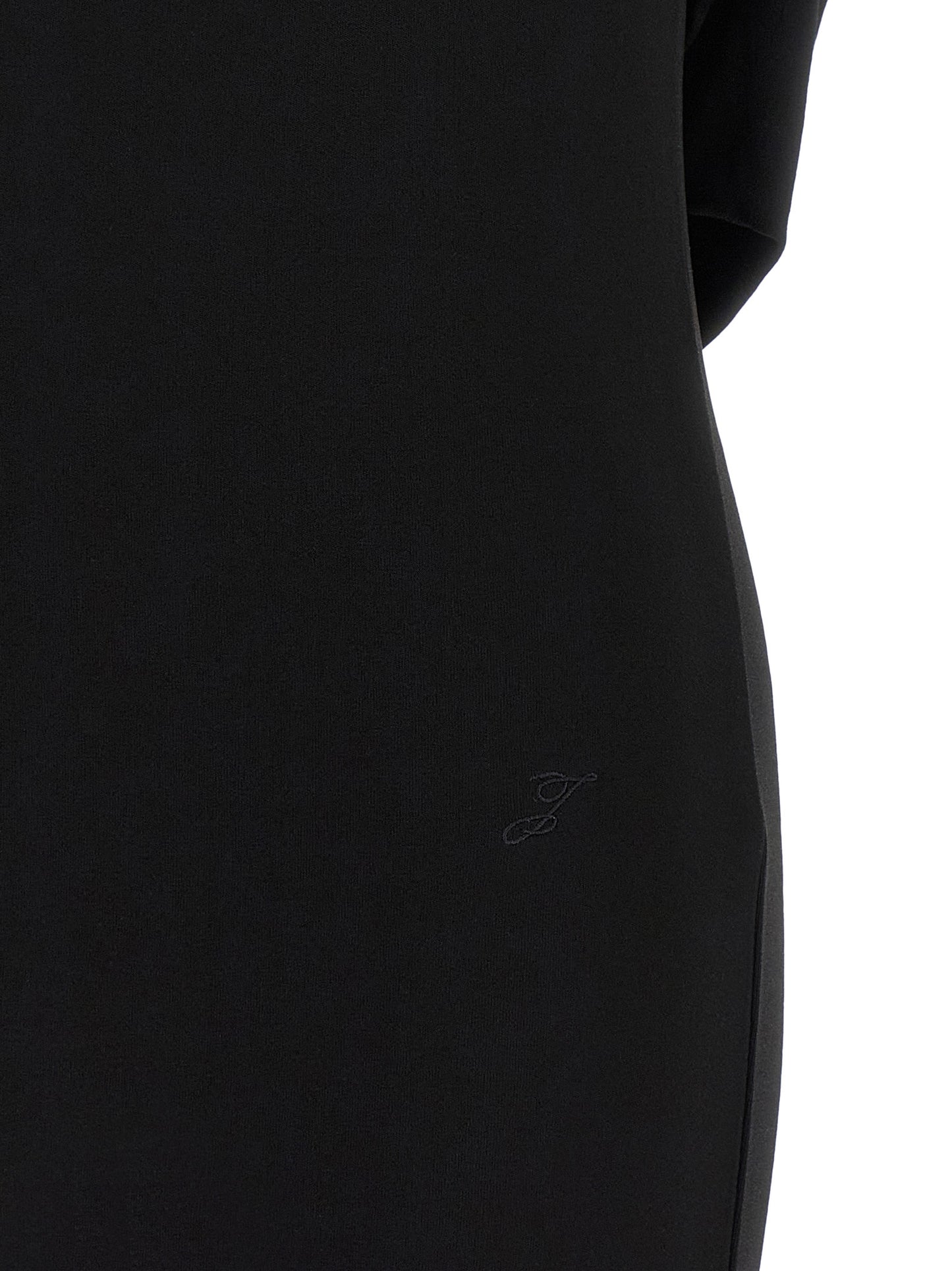 Black Viscose Short Dress