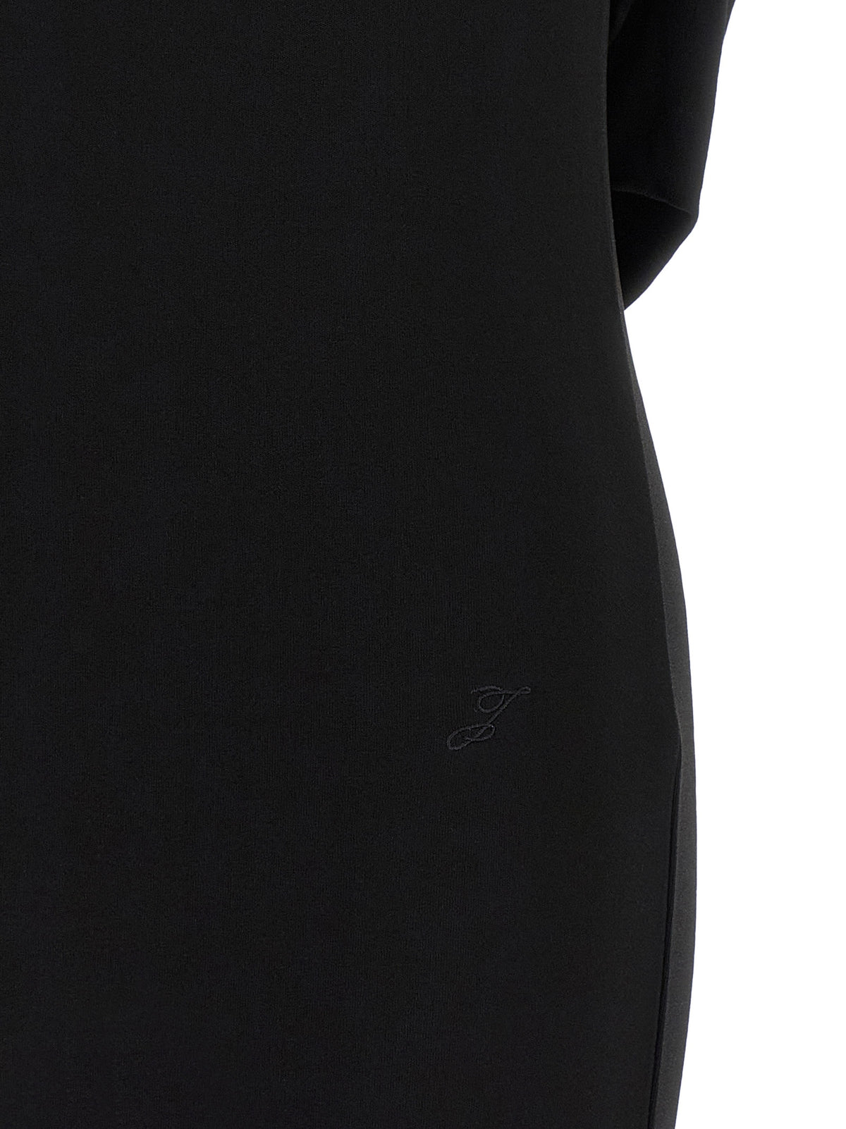 Black Viscose Short Dress