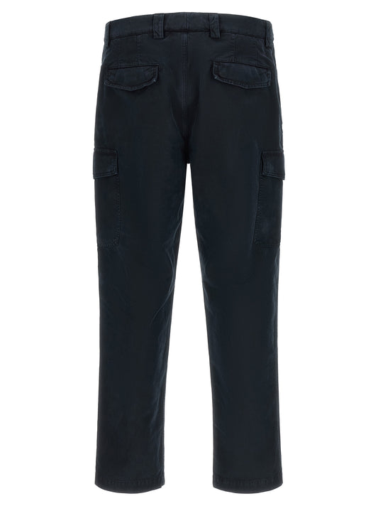 Blue Cotton Cargo Pants