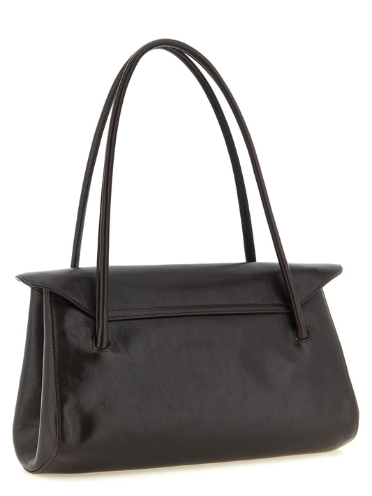 Brown Calfskin Shoulder Bag